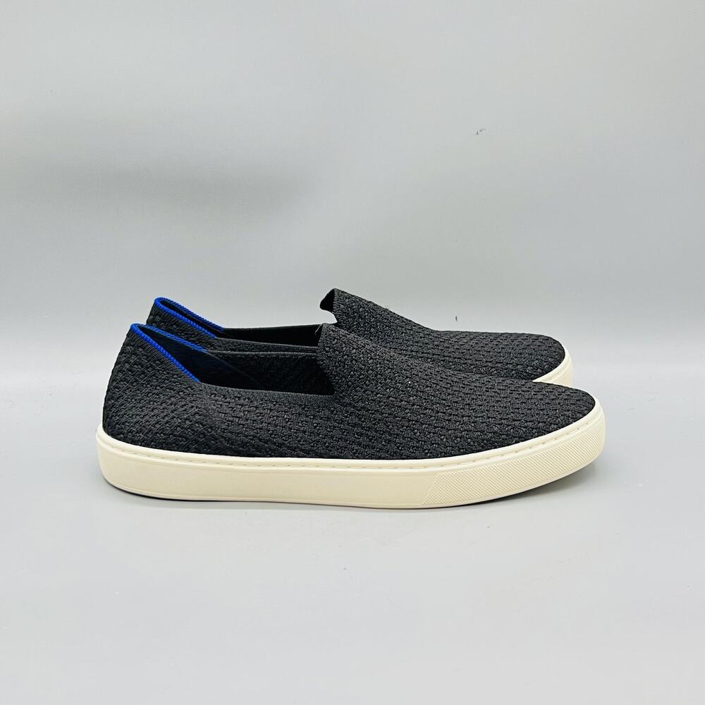Rothy's Shoes Womens 10.5 Black Knit Original Slip On Sneakers Comfort Casual